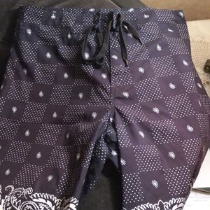 Men's navy and white print board shorts